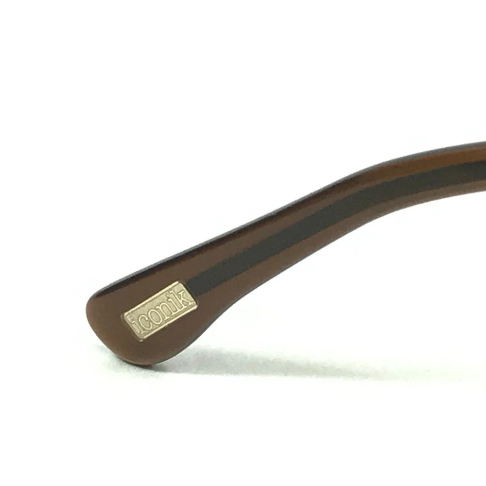 Iconik Eyeglasses Frames Caera C02 Brown Round Full Rim 51-19-140